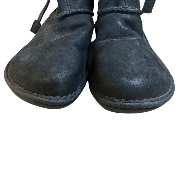 UGG Black Catalina Laced Nubuck Leather Shearling Boots - Picture 4 of 10